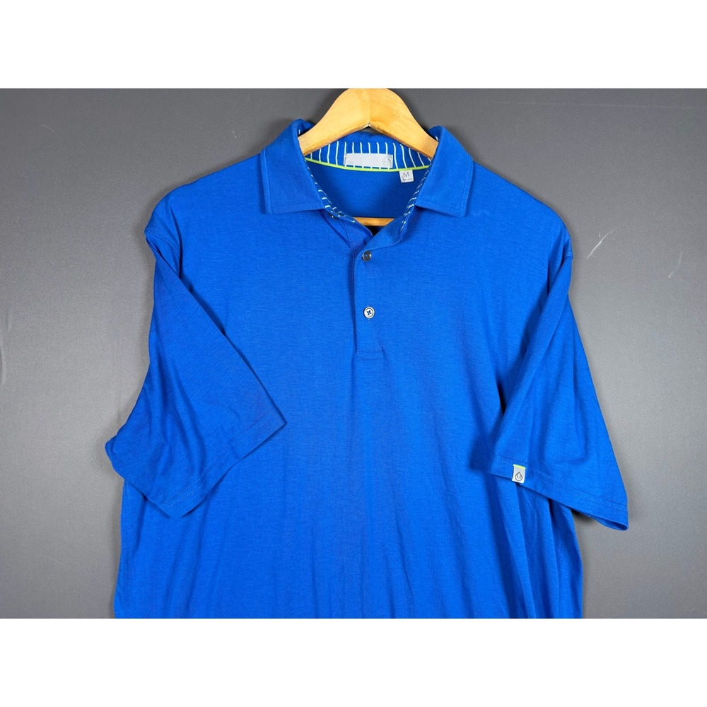Tasc Performance Mens Medium Micro Modal Blend Polo Shirt Blue Short Sleeve